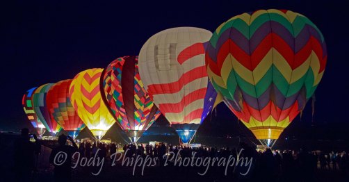 Balloons during the glow in at the Great Reno Balloon Race